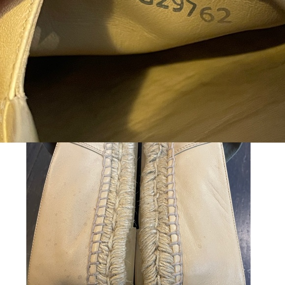 Chanel CC Cap Toe Espadrilles Beige & Black Lambskin Leather Size 38 shoe flat - Picture 14 of 15